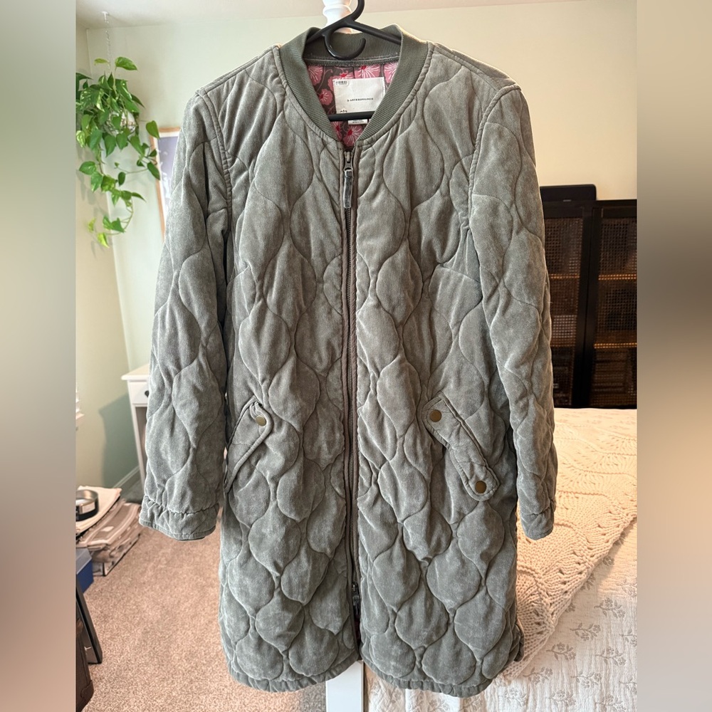 Anthropologie Quilted Corduroy Jacket